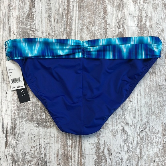 LA Blanca NWT Blue Turquoise Bikini Bottoms Size 14 - Picture 4 of 7
